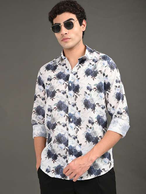 men printed long sleeve regular fit casual shirt - 21982223 -  Standard Image - 0