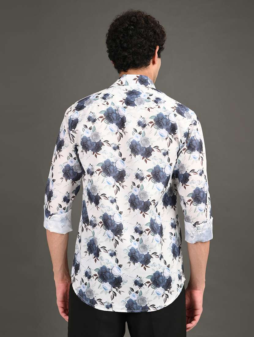 men printed long sleeve regular fit casual shirt - 21982223 -  Standard Image - 3
