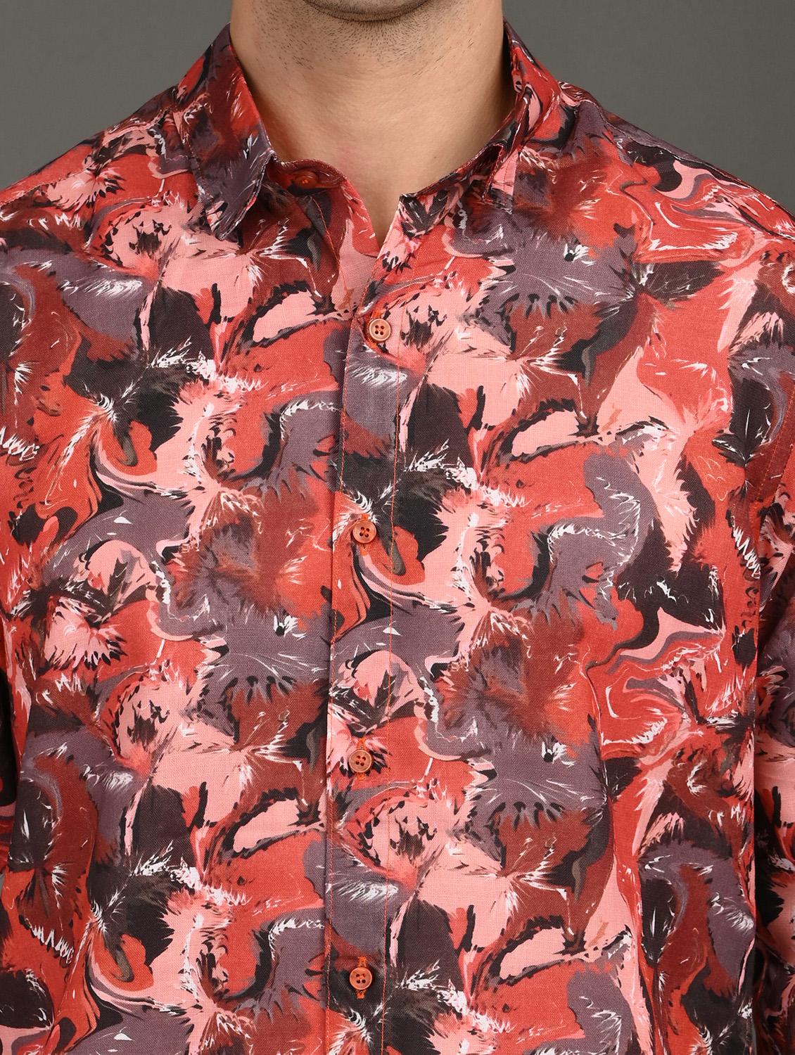 men printed long sleeve regular fit casual shirt - 21982226 - Standard Image - 3