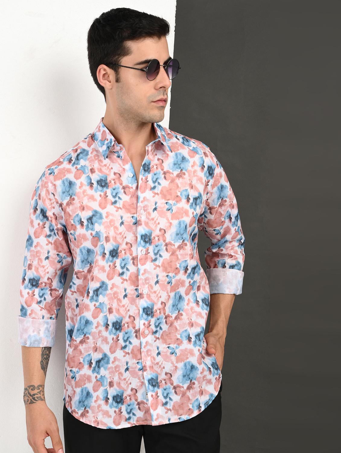 men printed long sleeve regular fit casual shirt - 21982230 - Zoom Image - 0
