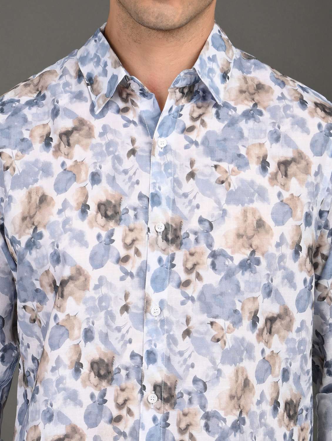 men printed long sleeve regular fit casual shirt - 21982231 -  Standard Image - 3