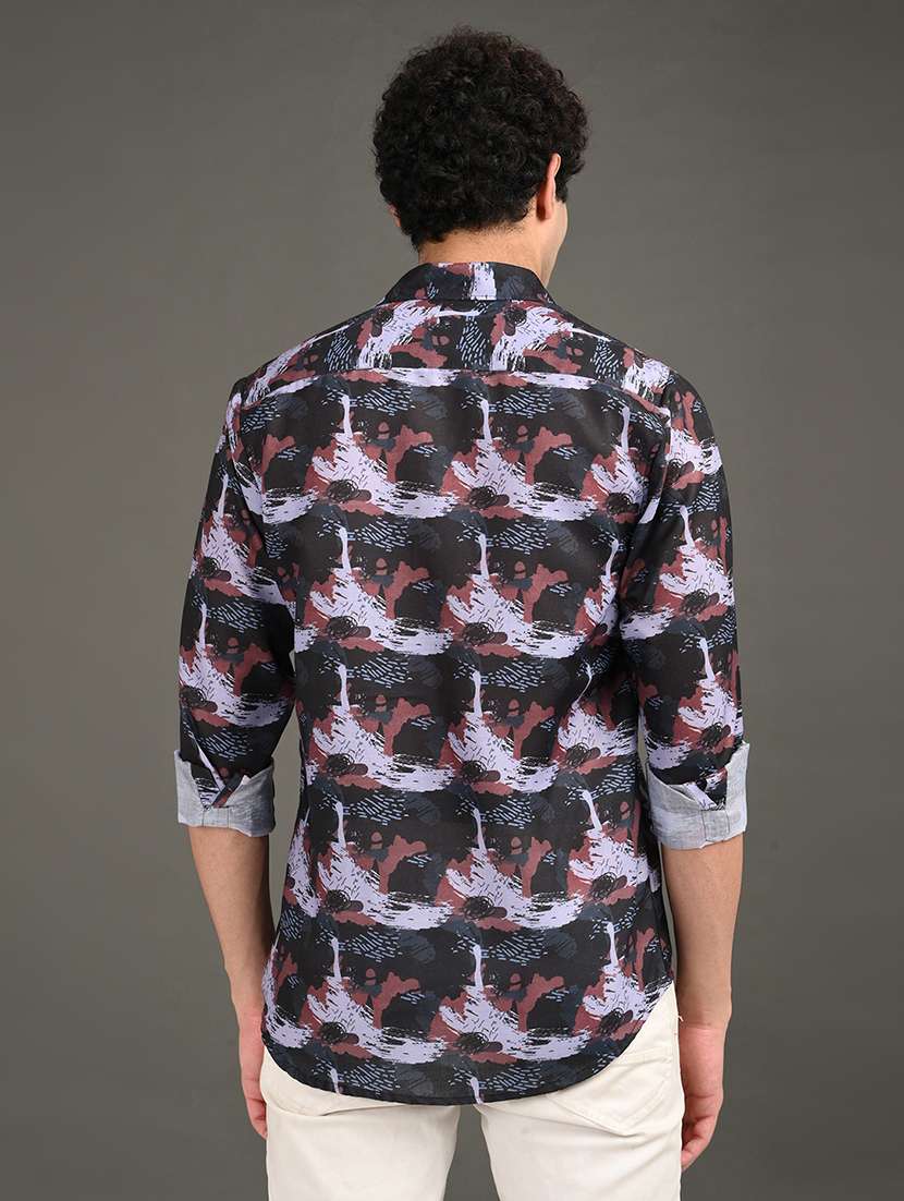 men printed long sleeve regular fit casual shirt - 21982234 -  Standard Image - 3