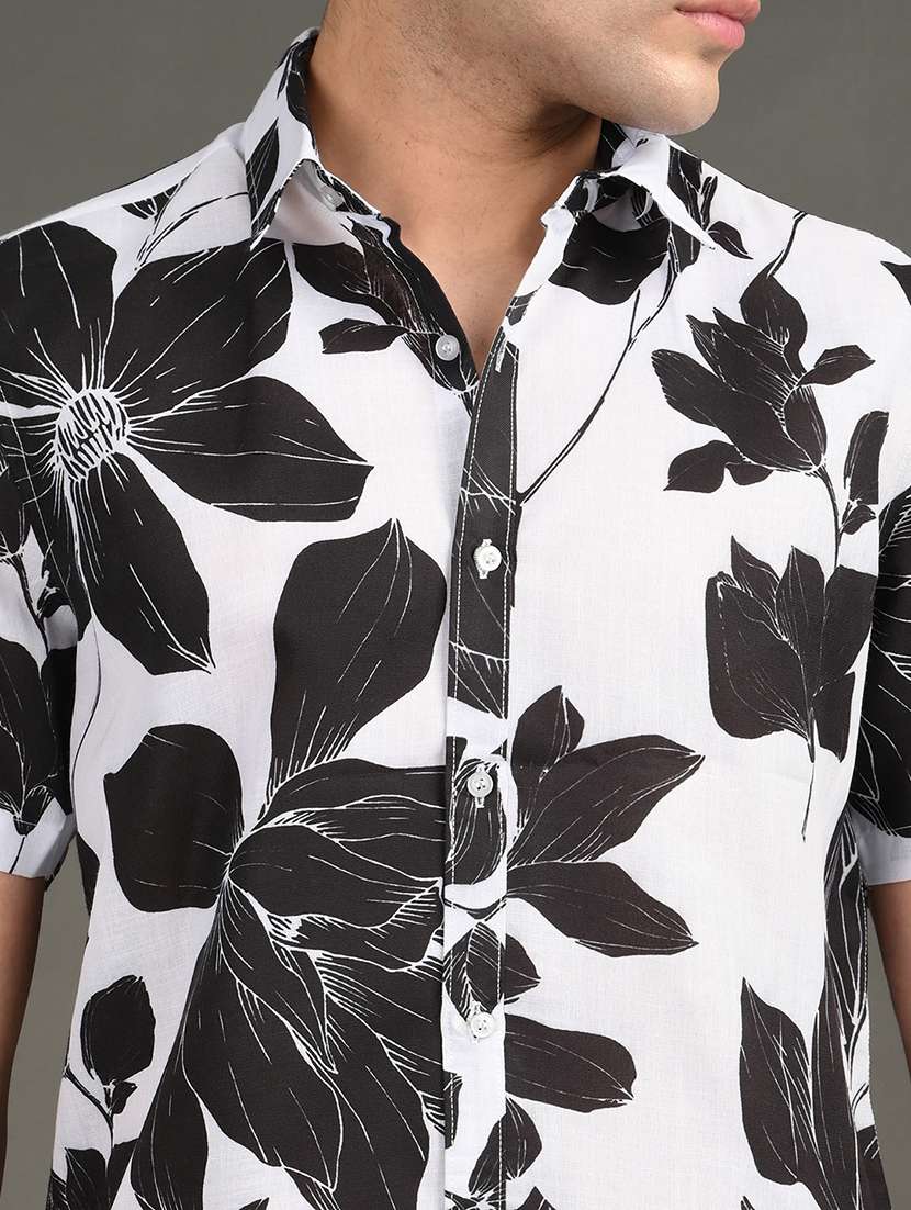 men printed short sleeve regular fit casual shirt - 21982243 -  Standard Image - 3