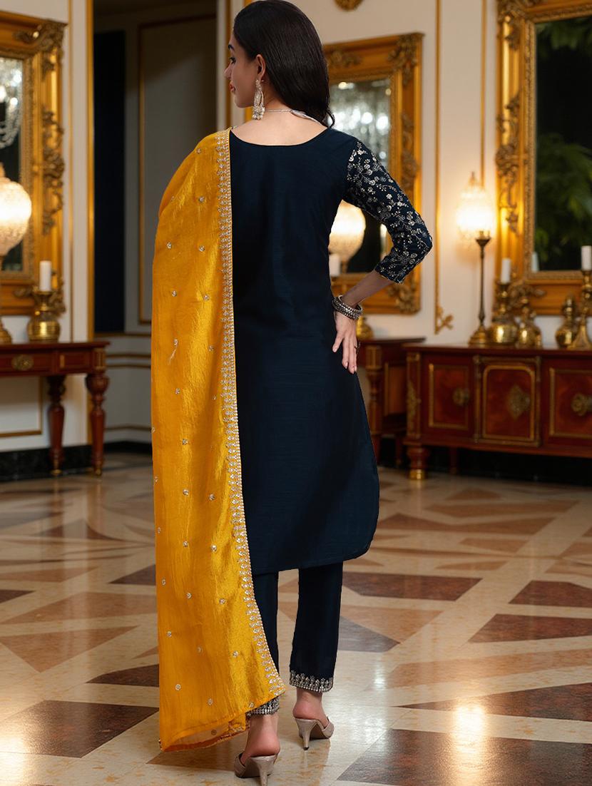 green silk blend suit set - 21982262 - Standard Image - 3