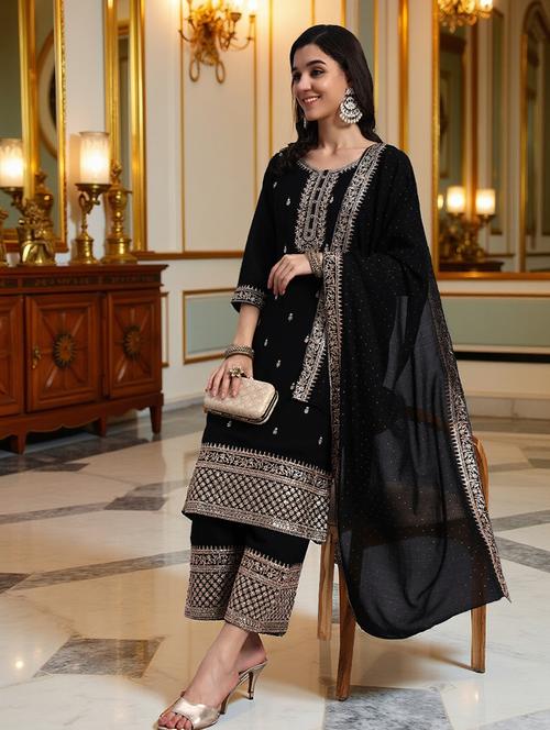 black silk blend coord set - 21982263 -  Standard Image - 0