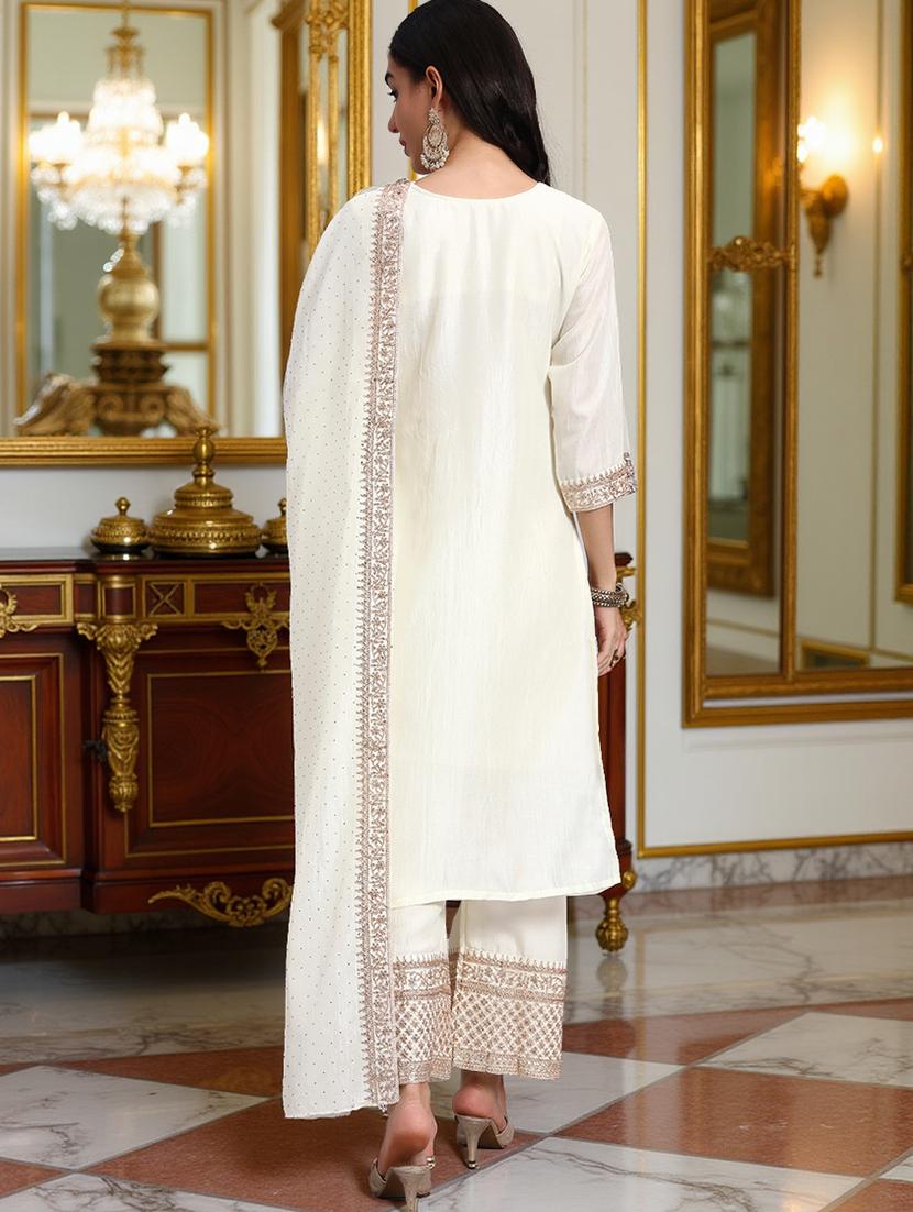 off white silk blend suit set - 21982264 - Standard Image - 5