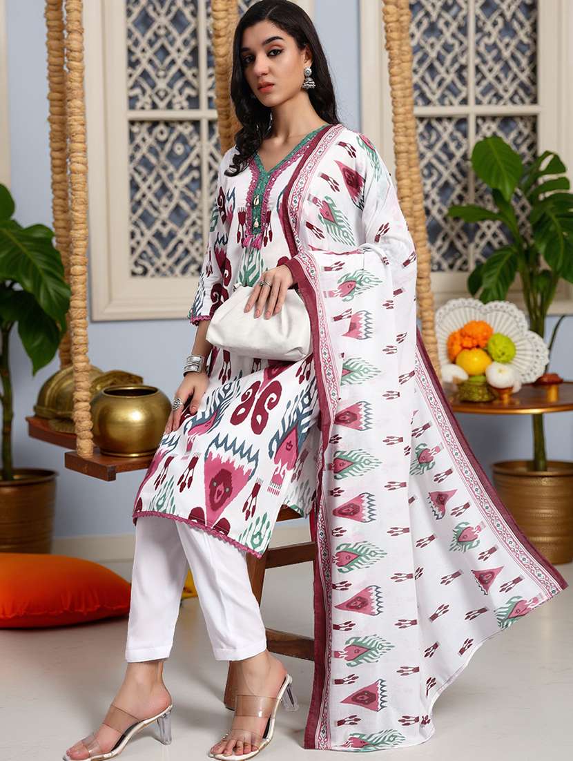 multi colored cotton suit set - 21982266 - Zoom Image - 0