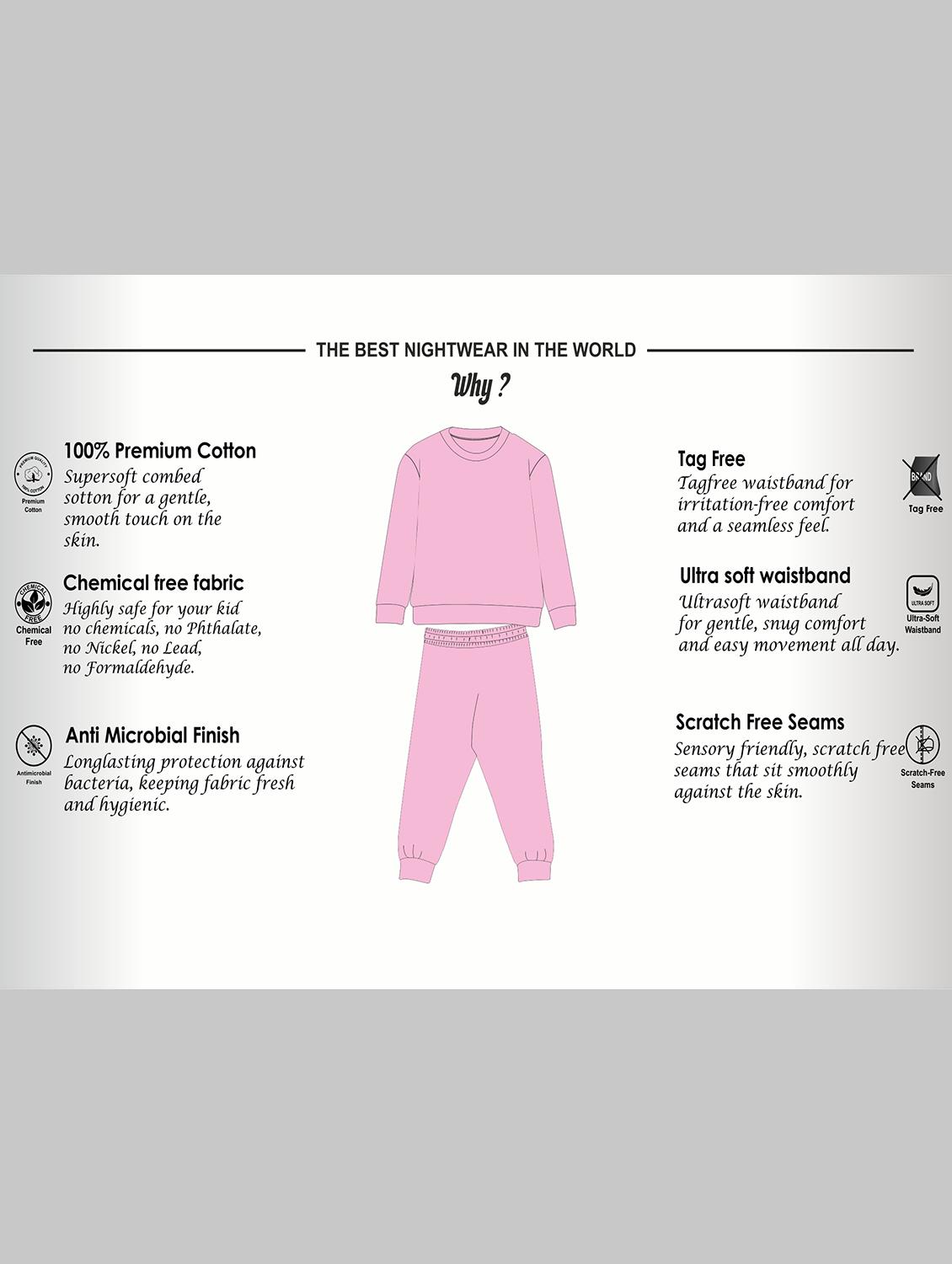 girls graphic printed long sleeve pyjama set nightwear - 21982291 - Standard Image - 5