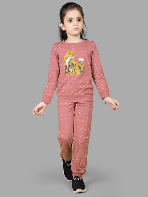 girls graphic printed long sleeve pyjama set nightwear - 21982292 - Standard Image - 0