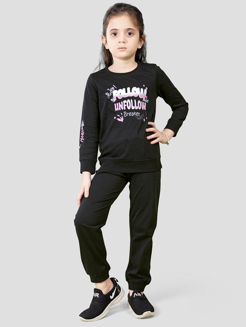 girls typographic printed long sleeve pyjama set nightwear - 21982295 - Standard Image - 0