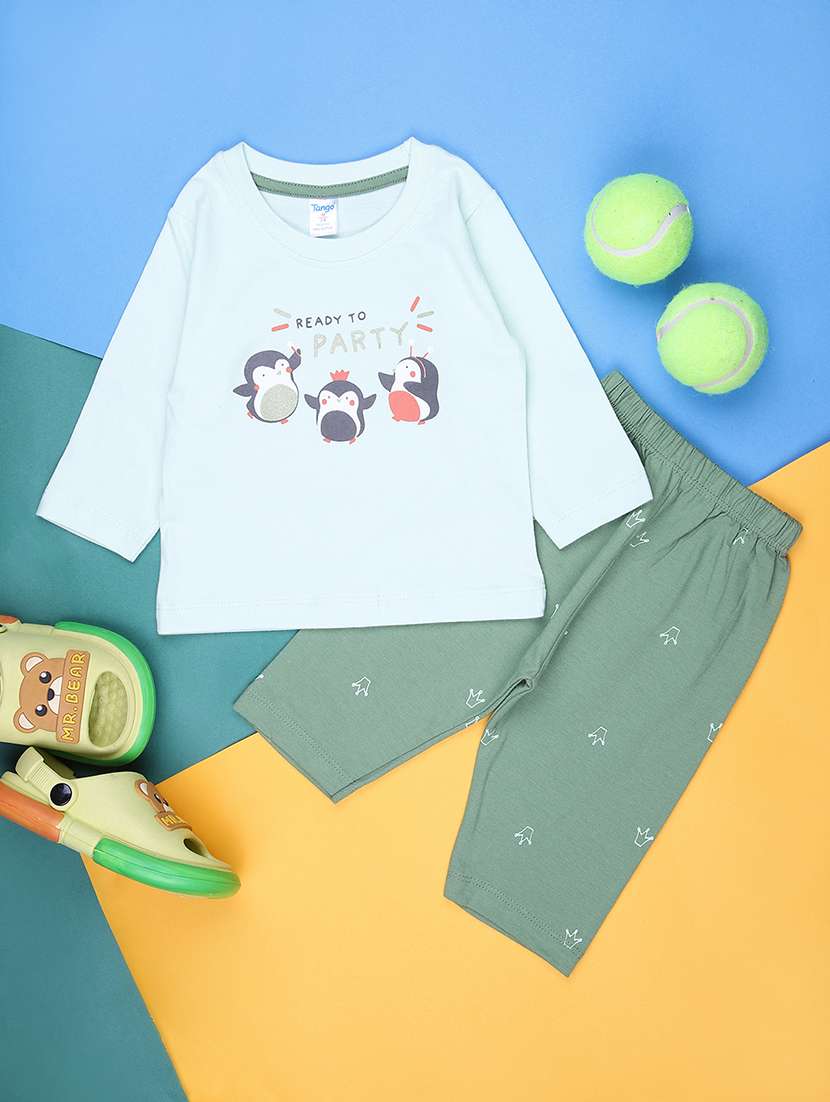 kids printed t-shirt and pajama co-ord set - 21982446 - Zoom Image - 0