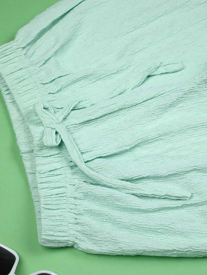 girls solid mid rise straight palazzo - 21982453 -  Standard Image - 3