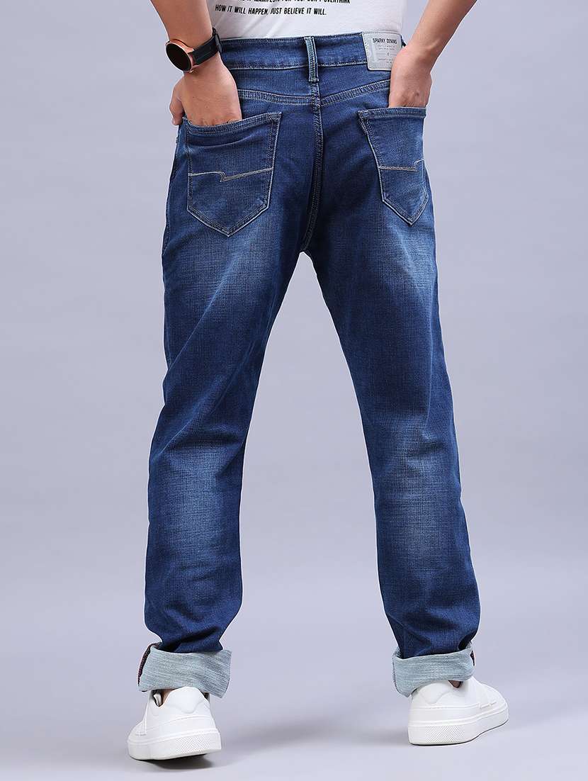 men washed mid rise full length jeans - 21982462 - Standard Image - 3