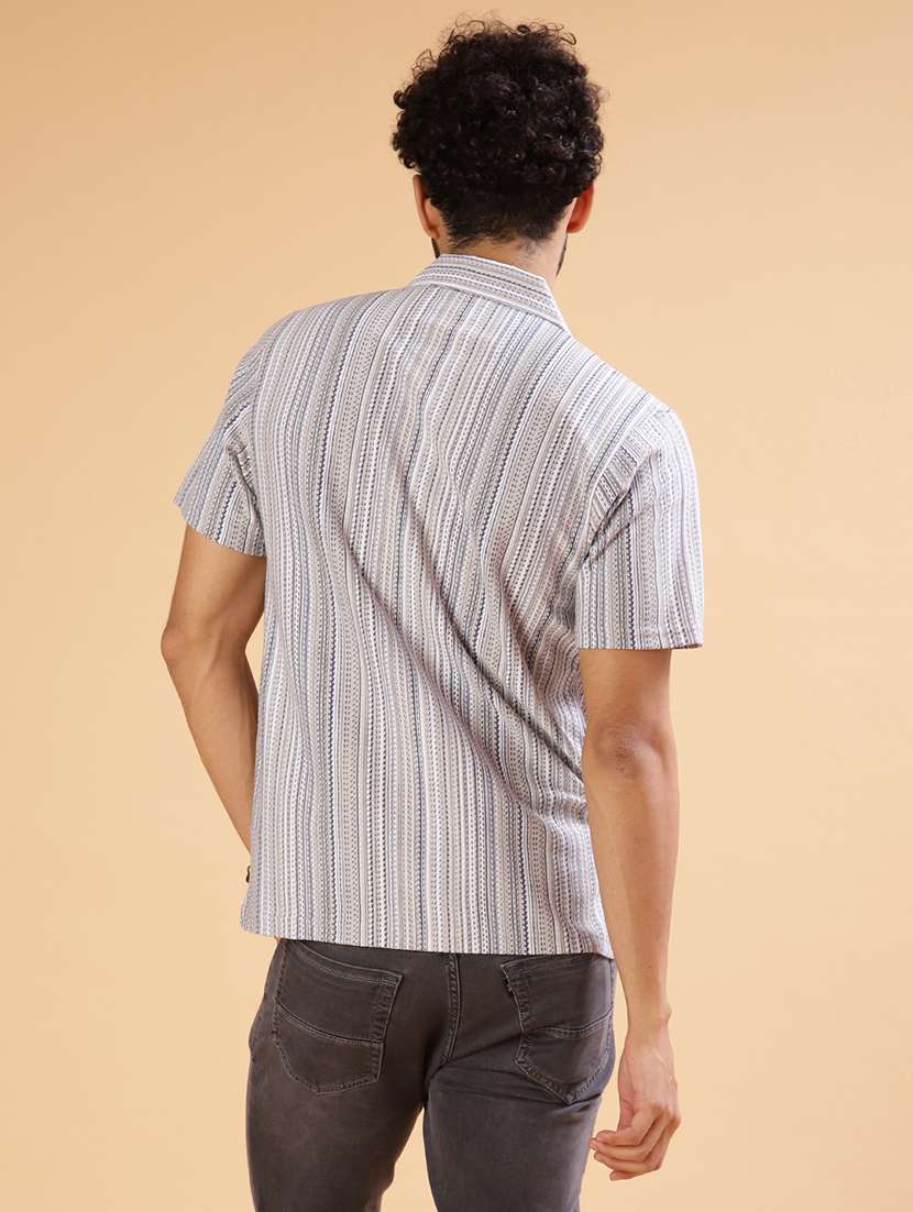 men self design short sleeve regular fit casual shirt - 21982465 -  Standard Image - 3