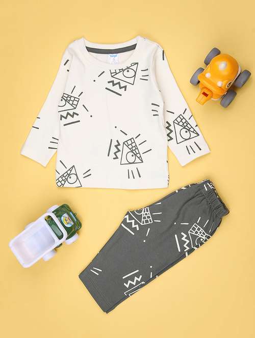 kids printed t-shirt and pajama co-ord set - 21982497 - Standard Image - 0