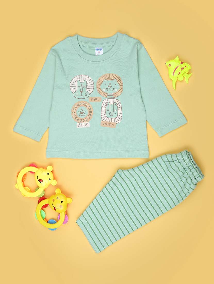 kids printed t-shirt and pajama co-ord set - 21982500 - Zoom Image - 0