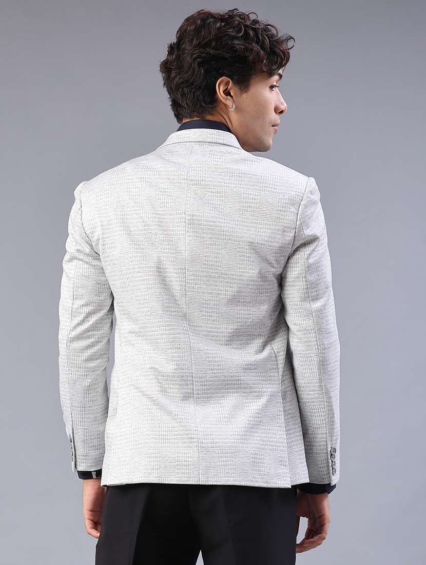 men solid lapel collar single breasted casual blazer - 21982506 -  Standard Image - 3