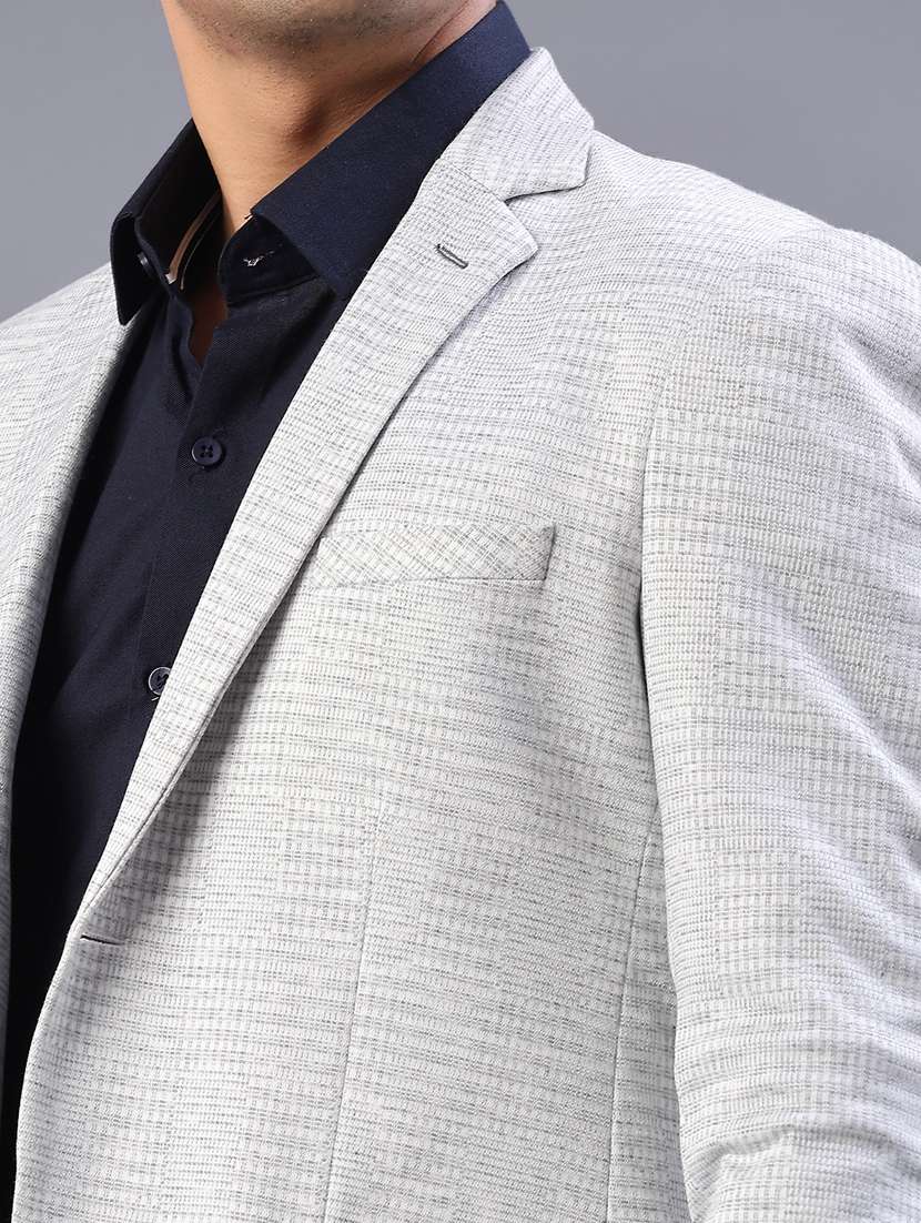 men solid lapel collar single breasted casual blazer - 21982506 -  Standard Image - 5
