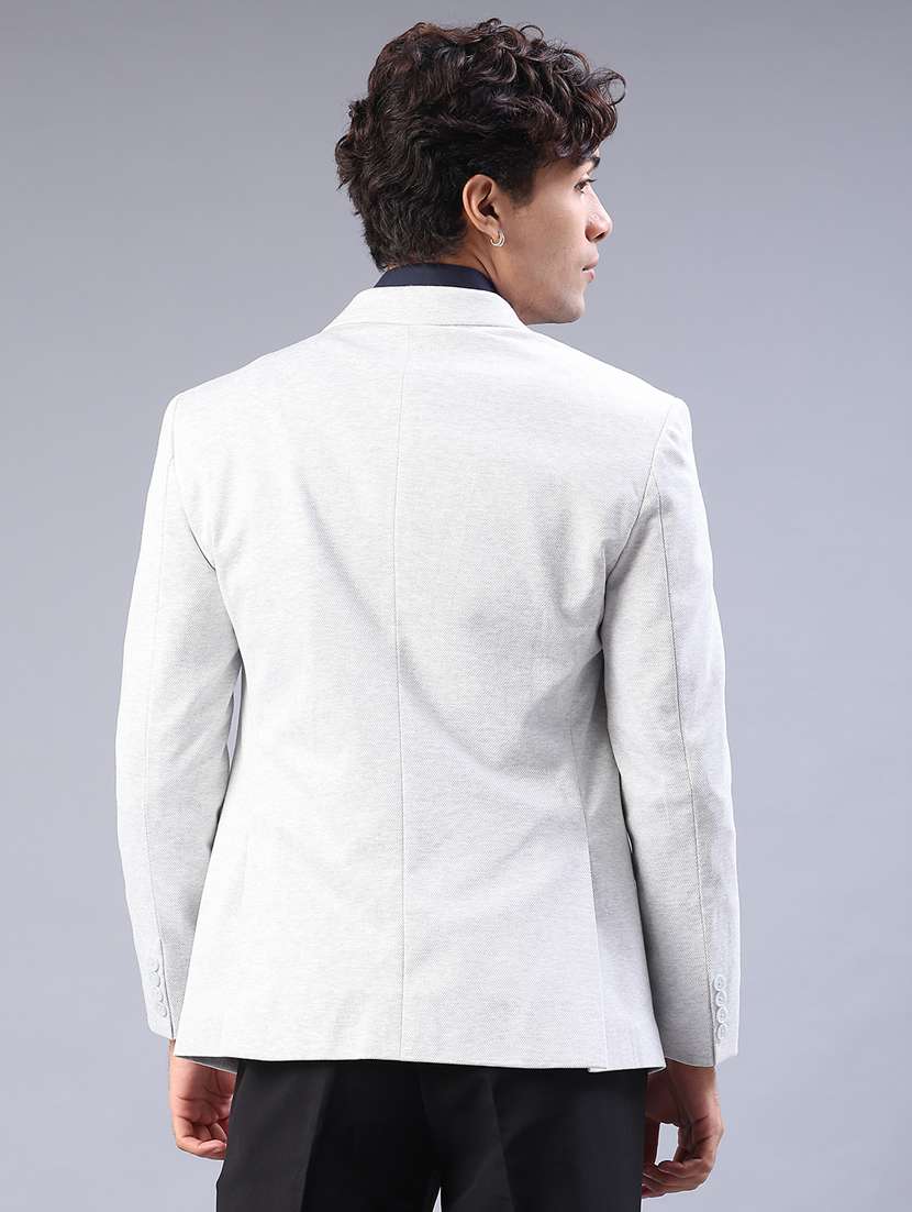 men solid lapel collar single breasted casual blazer - 21982508 -  Standard Image - 3