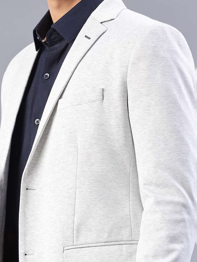 men solid lapel collar single breasted casual blazer - 21982508 -  Standard Image - 5