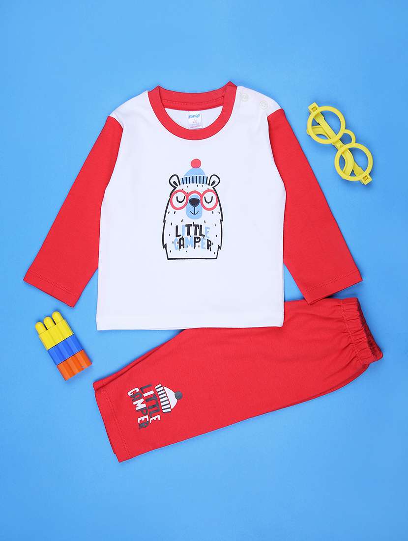 kids printed t-shirt and pajama co-ord set