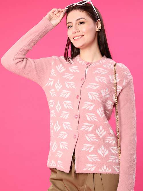 women self design long sleeve cardigan - 21982550 - Standard Image - 0