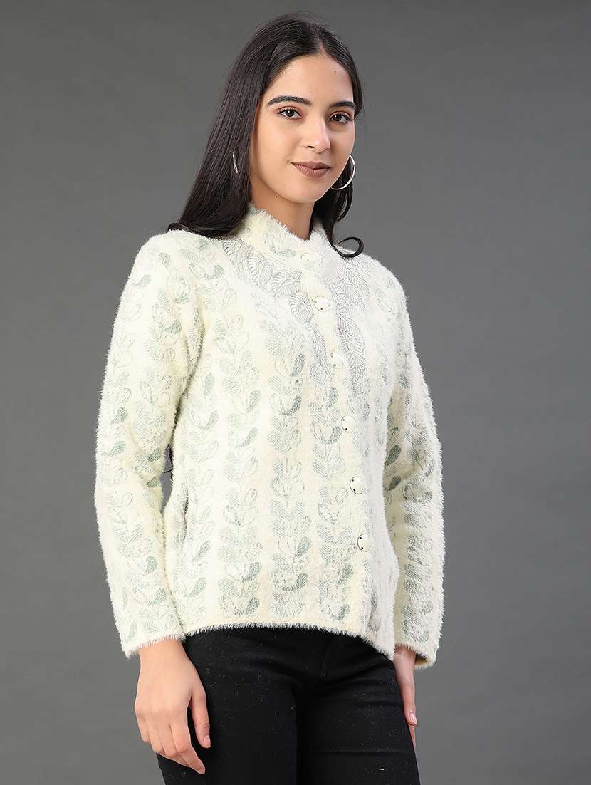 women self designed long sleeve cardigan - 21982635 -  Standard Image - 3