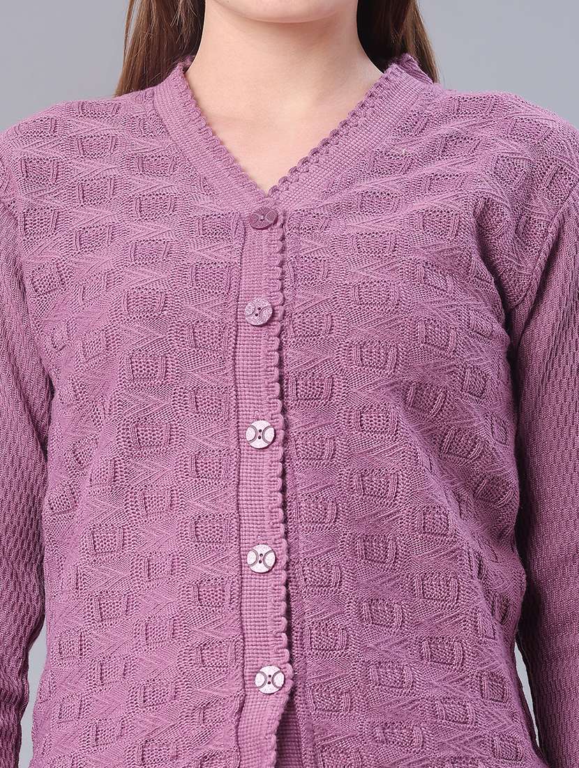 women self design long sleeve cardigan - 21982637 -  Standard Image - 5