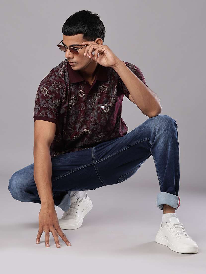 men printed short sleeve regular fit polo t-shirt - 21982683 -  Standard Image - 3