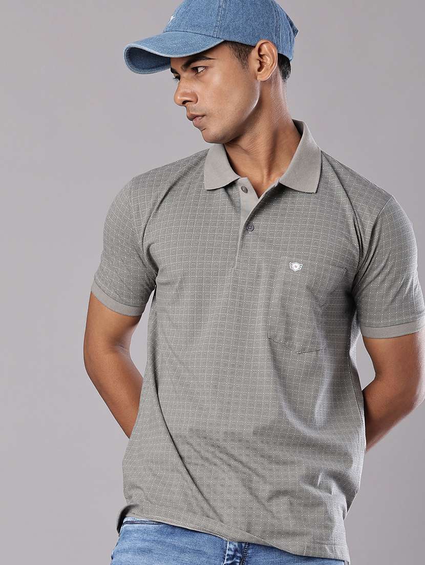 men printed short sleeve regular fit polo t-shirt