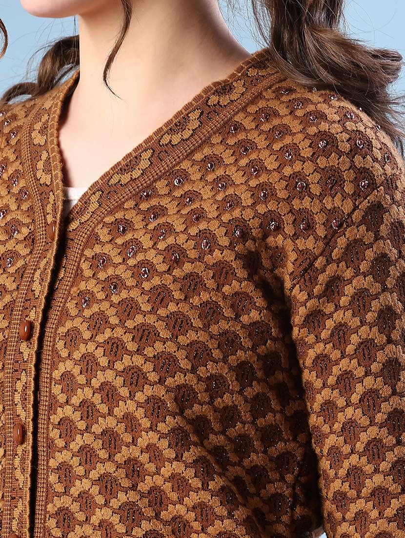 women self design long sleeve cardigan - 21982803 -  Standard Image - 5