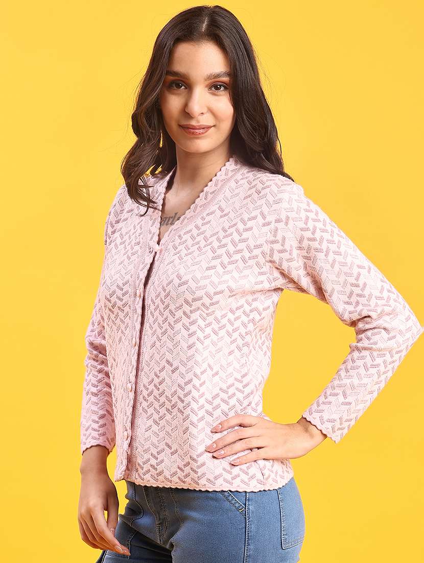 women self design long sleeve cardigan - 21982804 -  Standard Image - 3