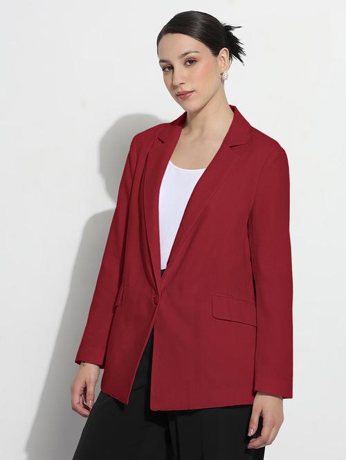 women solid long sleeve single breasted blazer - 21982829 -  Standard Image - 0