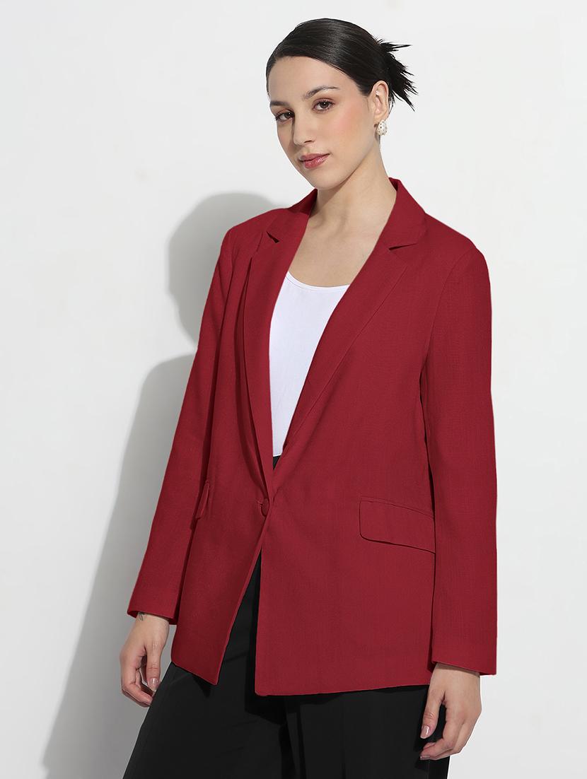 women solid long sleeve single breasted blazer - 21982829 -  Zoom Image - 0