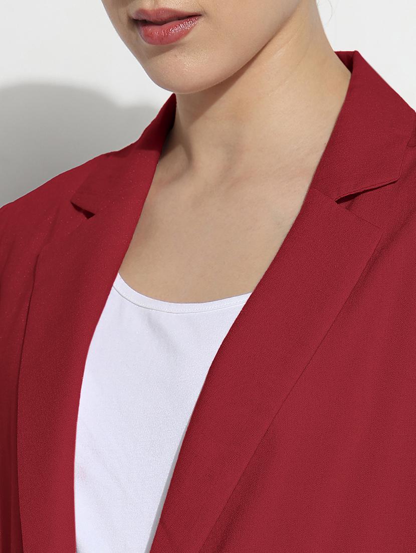 women solid long sleeve single breasted blazer - 21982829 - Standard Image - 5