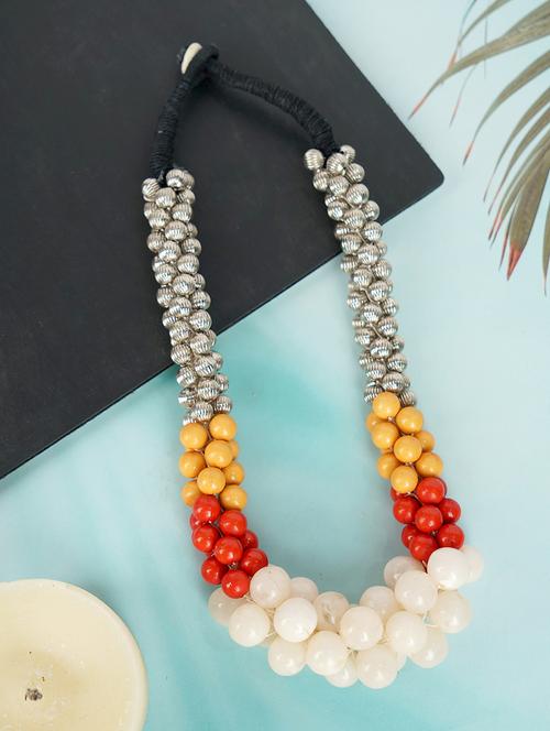 ethnic tribal handmade resin beaded fashion necklace - 21982830 - Standard Image - 0