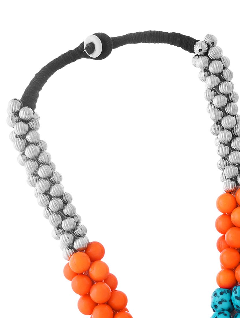 ethnic tribal handmade resin beaded fashion necklace - 21982831 - Standard Image - 3