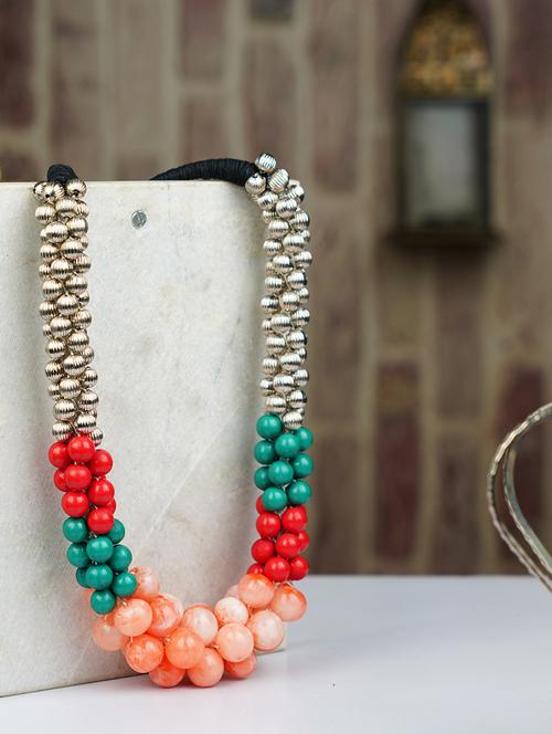 ethnic tribal handmade resin beaded fashion necklace - 21982834 - Standard Image - 0