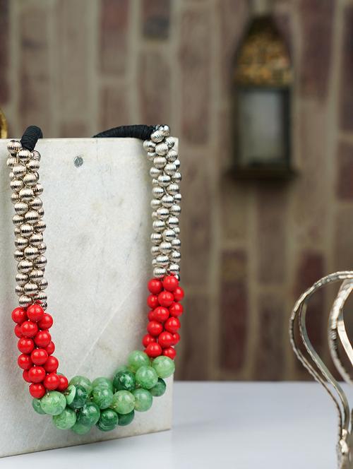 ethnic tribal handmade resin beaded fashion necklace - 21982837 -  Standard Image - 0