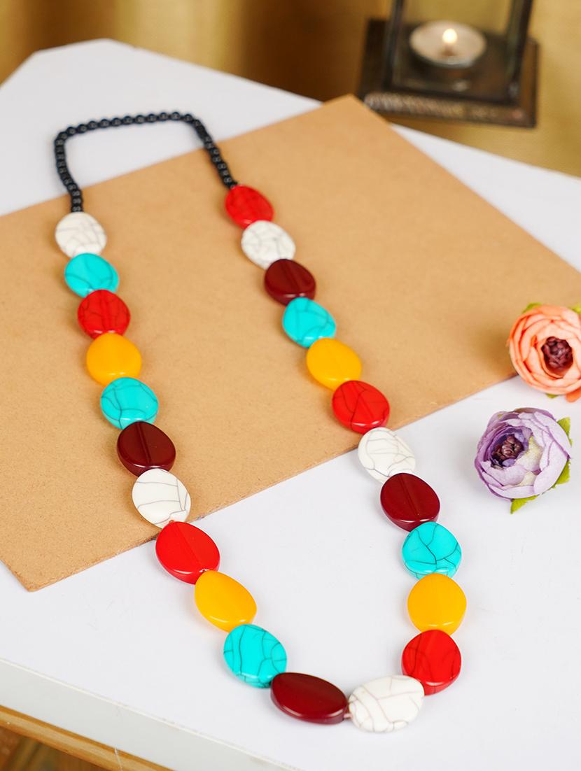 ethnic tribal handmade resin beaded fashion long necklace - 21982839 - Zoom Image - 0