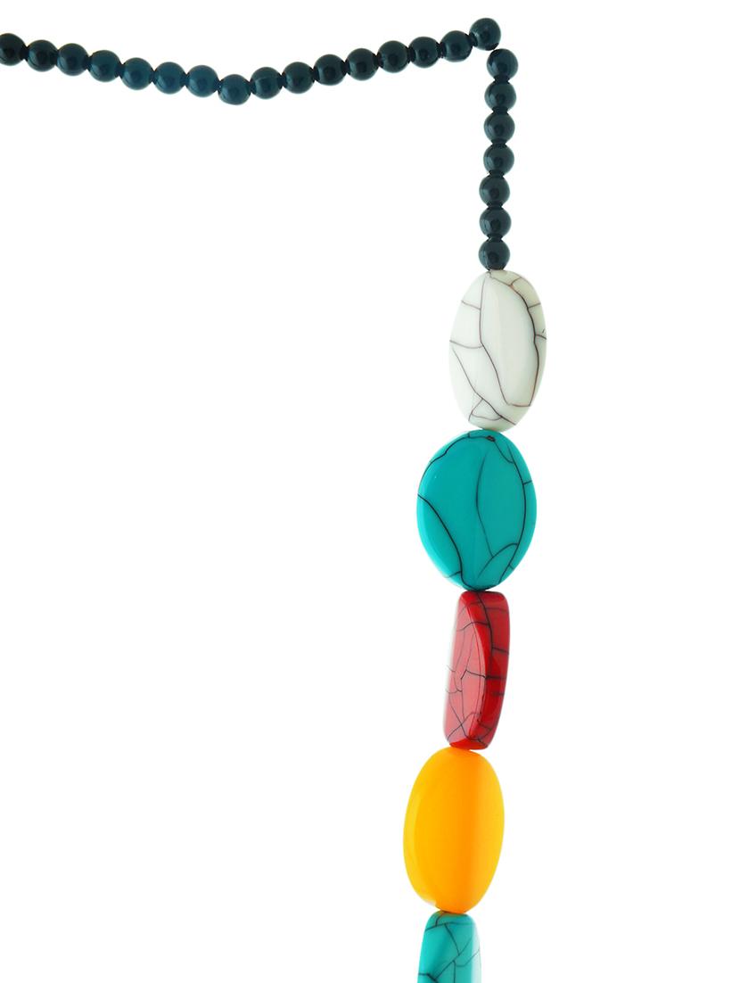 ethnic tribal handmade resin beaded fashion long necklace - 21982839 - Standard Image - 3