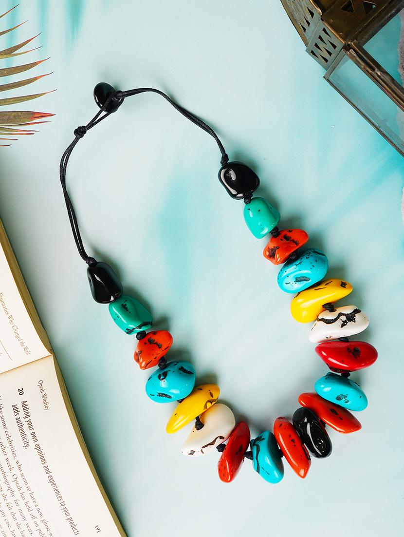 ethnic tribal handmade resin beaded fashion necklace - 21982840 - Zoom Image - 0