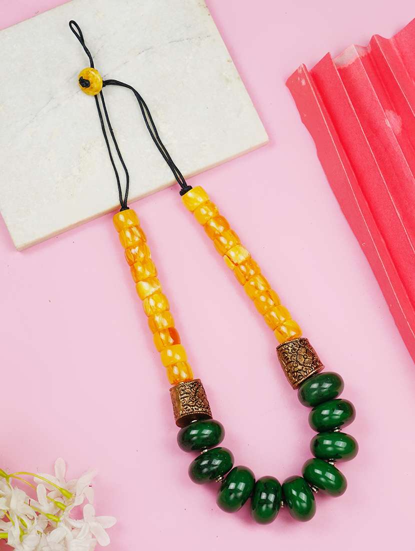 ethnic tribal handmade resin beaded fashion long necklace