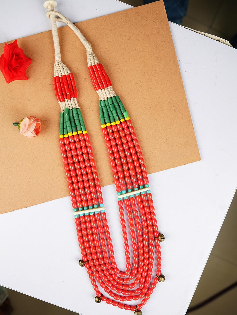 ethnic naga tribal handmade resin beaded fashion long necklace - 21982850 -  Zoom Image - 0