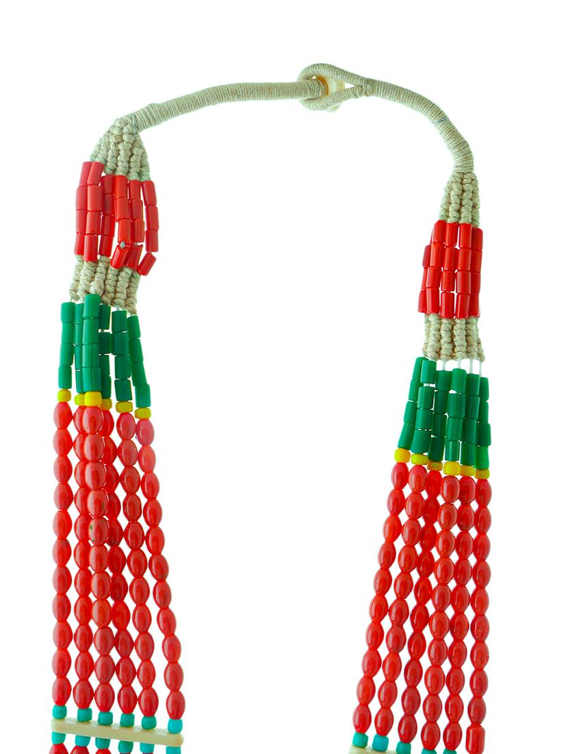ethnic naga tribal handmade resin beaded fashion long necklace - 21982850 - Standard Image - 3