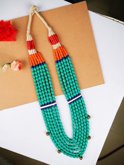 ethnic naga tribal handmade resin beaded fashion long necklace - 21982851 - Standard Image - 0
