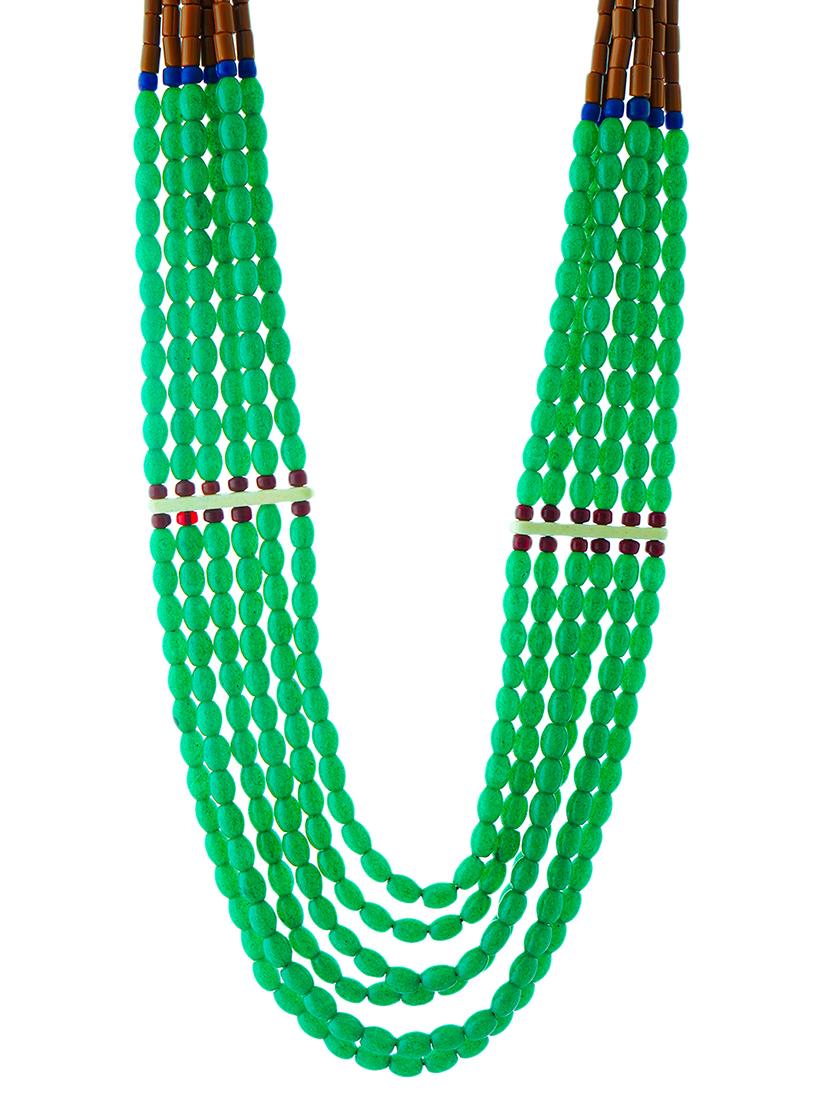 ethnic naga tribal handmade resin beaded fashion long necklace - 21982854 - Standard Image - 3