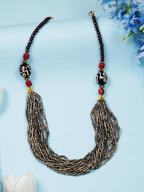 ethnic naga tribal handmade resin beaded fashion long necklace - 21982858 - Standard Image - 0
