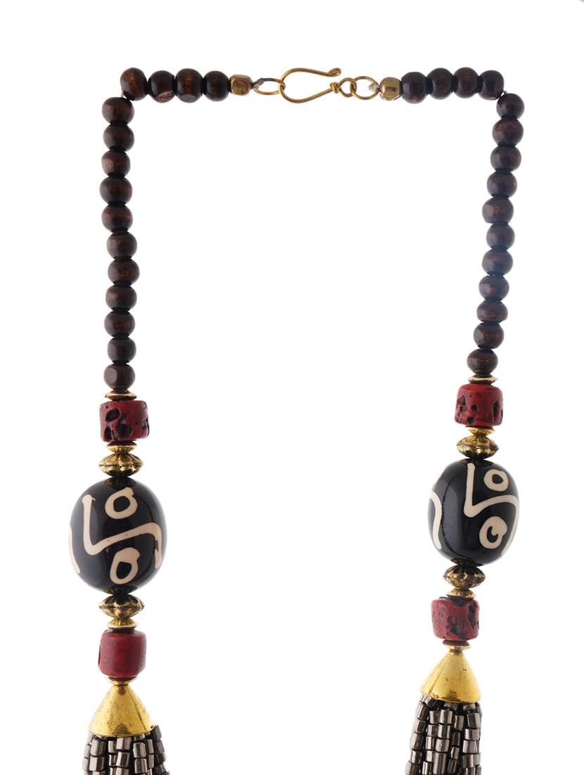 ethnic naga tribal handmade resin beaded fashion long necklace - 21982858 - Standard Image - 3
