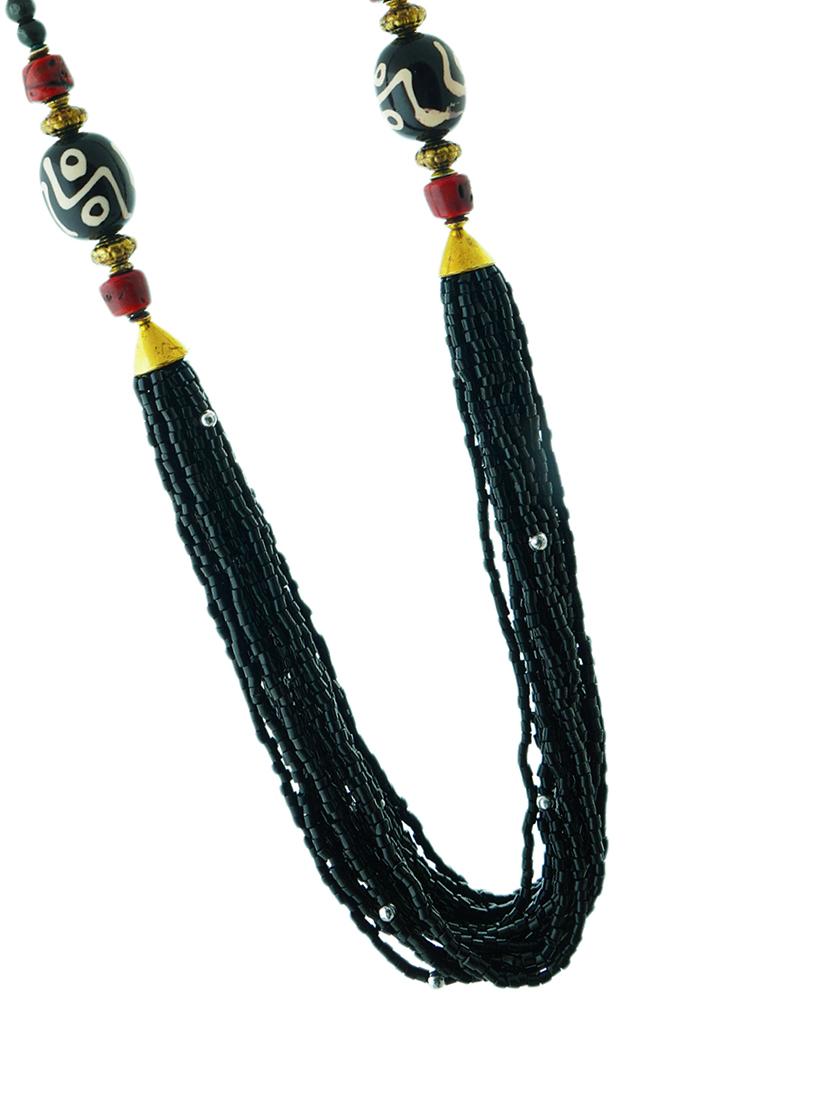 ethnic naga tribal handmade resin beaded fashion long necklace - 21982859 - Standard Image - 3